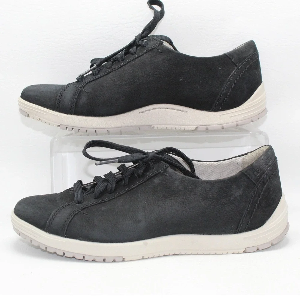 Dansko Henriette Black Nubuck Leather Lace Up Sneakers Womens 37 5906102400